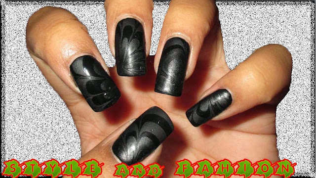 Beautiful Nail Arts By Black Nail Polish- Nail Arts