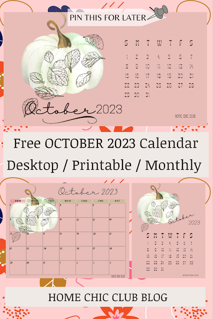 Free October 2023 Calendars / Printable, Desktop & Monthly