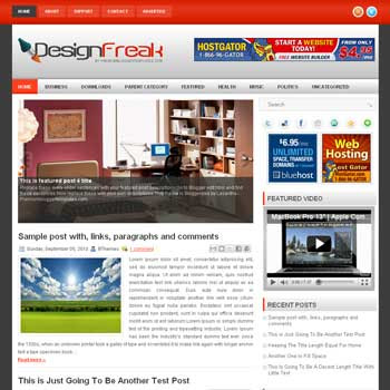 Design Freak blog template. template image slider blog. magazine blogger template style. wordpress theme to blogger