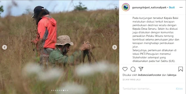 Persiapan Pembukaan Jalur Pendakian Taman Nasional Gunung Rinjani TNGR - Pasca Covid 19