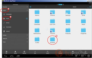 Access files with ES file explorer in Windows pc folder