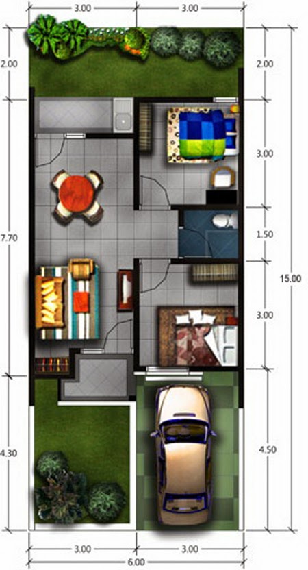 Denah Rumah Minimalis Impian 1 Lantai - Desain Rumah