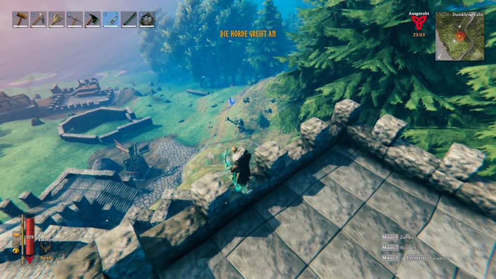 If the Horde attacks Valheim, one should take a safe position.