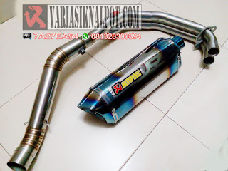 knalpot racing yamaha r25 mt25 akrapovic halfblue