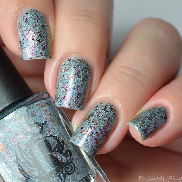 icy blue holographic nail polish