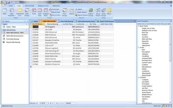 Membuat Database pada Ms. Access - KAMPAR