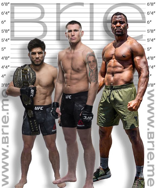 Darren Till standing with Henry Cejudo and Francis Ngannou