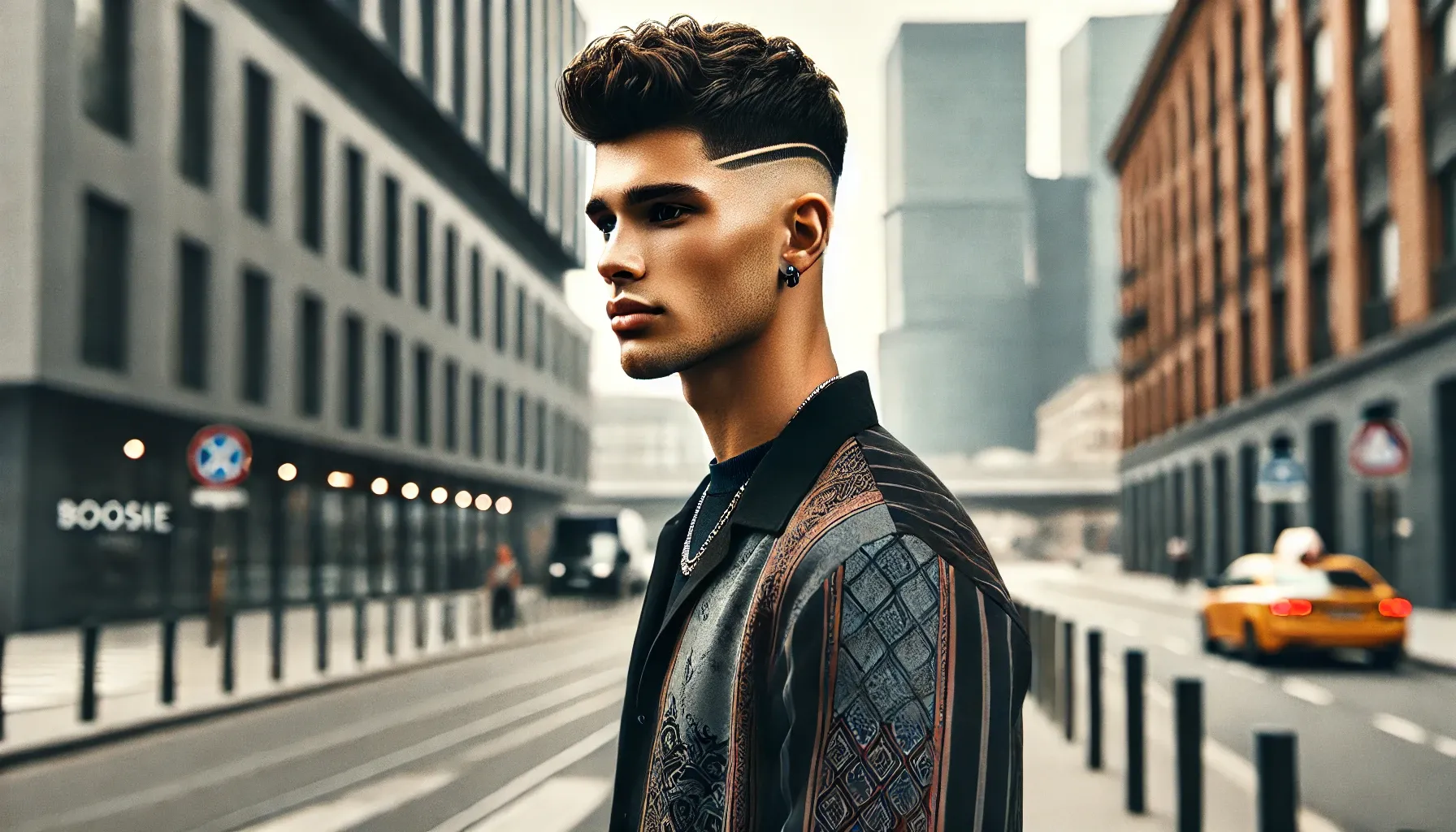 boosie patterned fade haircut