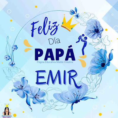 Solapín Feliz Día del Padre - Nombre Emir para imprimir gratis