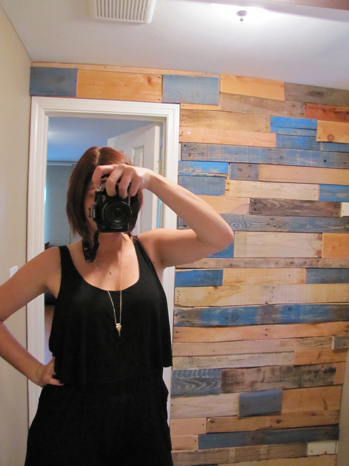 bathroom half wall DIY Pallet wall-Bathroom