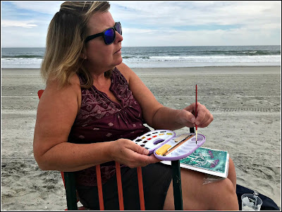 February 28, 2019 Watching my sister paint on the beach.