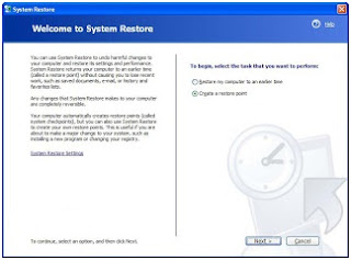 Mengaktifkan (backup) system restore windows