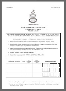 Jawatan Kosong Kerajaan (Sabah & Sarawak): BORANG PERMOHONAN