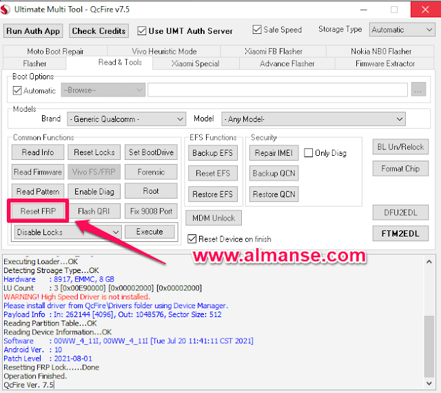 ta-1084 FRP test point Edl 9008 Mode