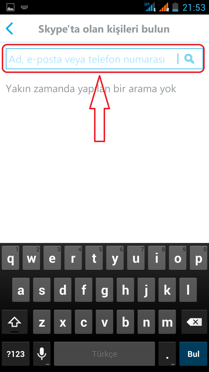 skype kişi ekleme android