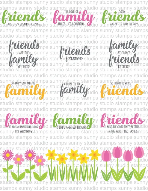 Sunny Studio Stamps: Introducing Friends & Family Stamps & Dies Examples