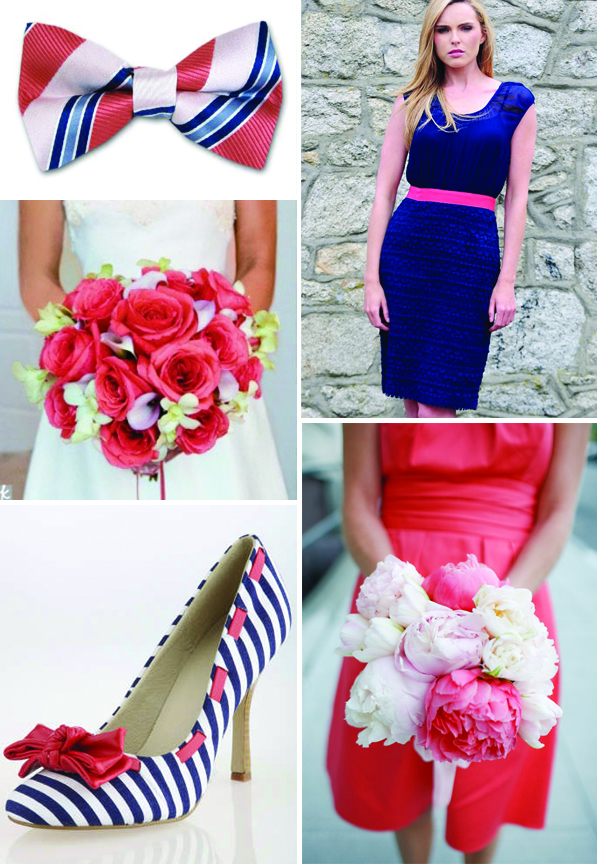 some beautiful ideas on how to combine coral and navy for your wedding