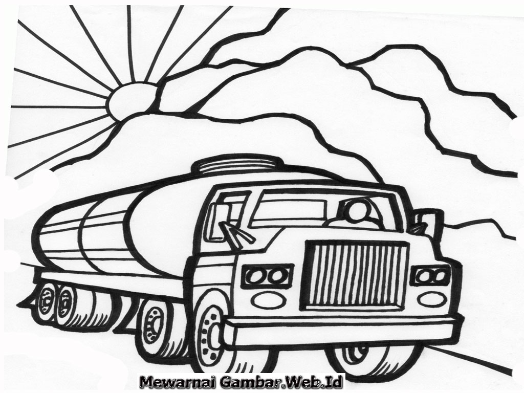 Gambar Mewarnai Mobil Truk | Mewarnai Gambar