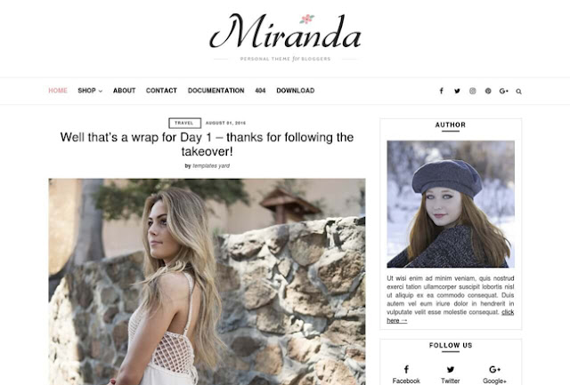 Miranda Blogger Template