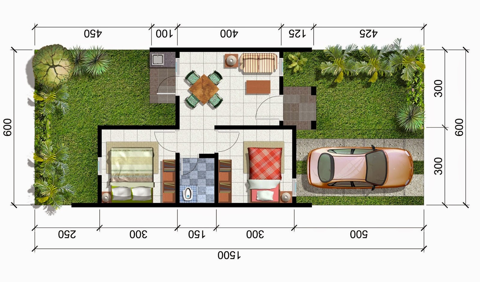 Denah Rumah Minimalis Type 36
