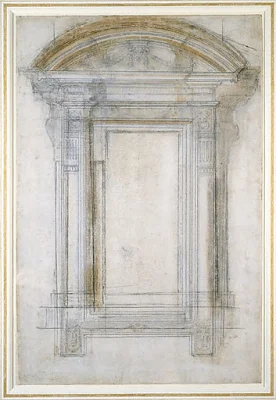 Design for a window in the Palazzo Farnese painting Michelangelo