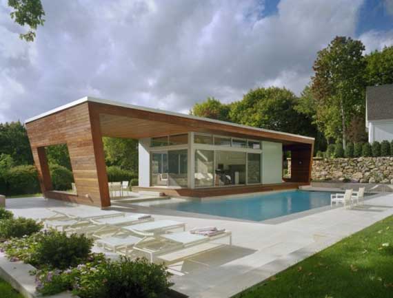 Modern Architectural Pool House Design by Hariri & Hariri Architecture