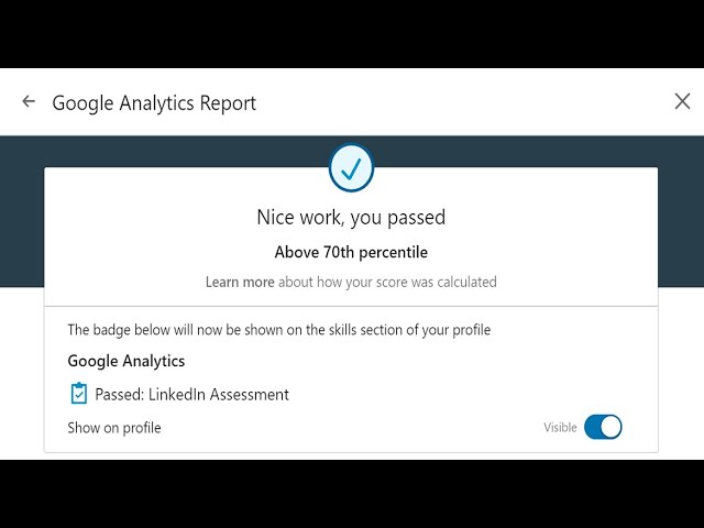 LinkedIn Google Analytics Assessment Answers 2021