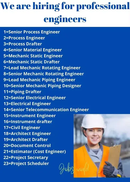 We are hiring for professional engineers
