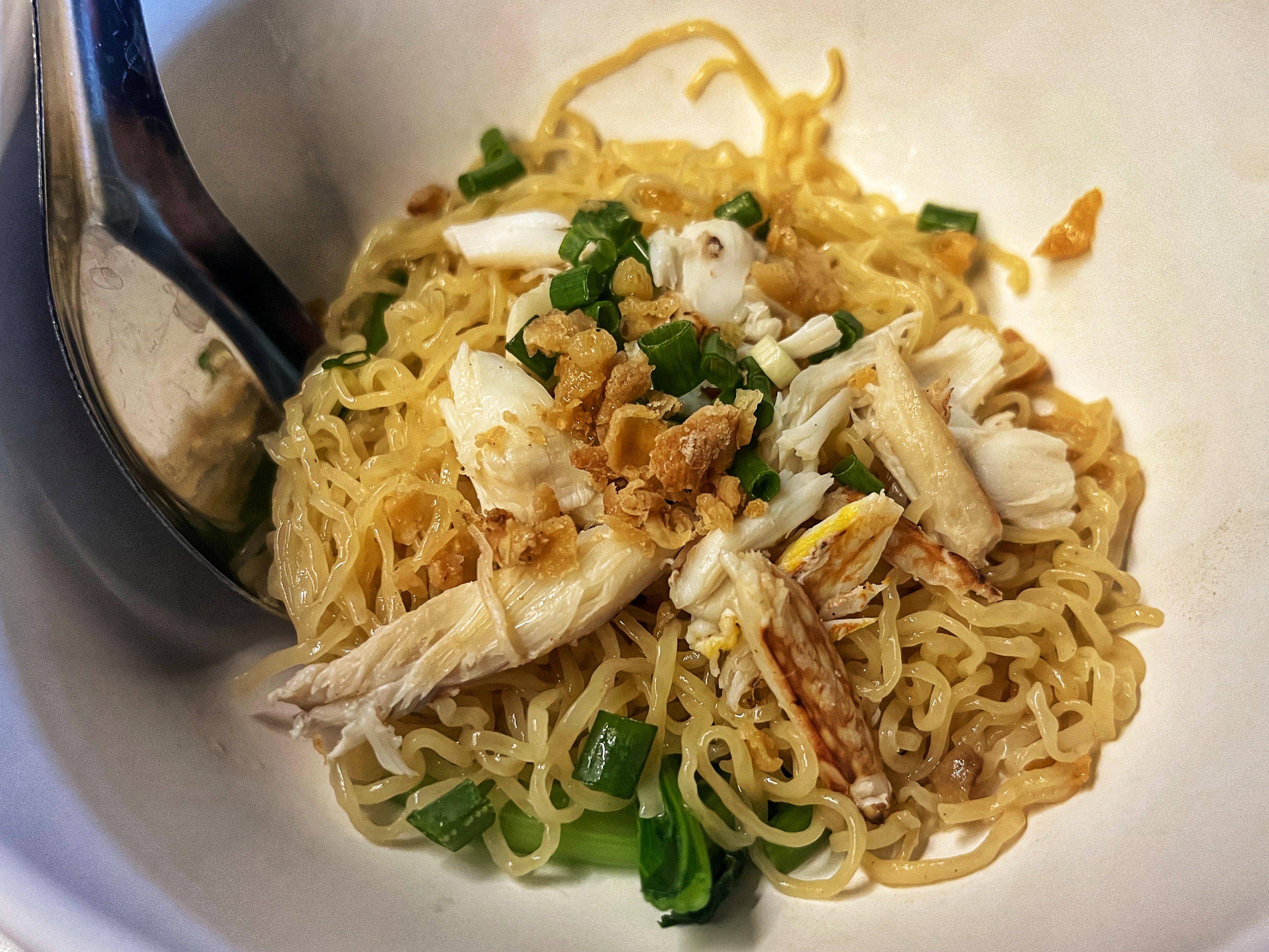 crab meat noodles in Bangkok, Thailand Chinatown