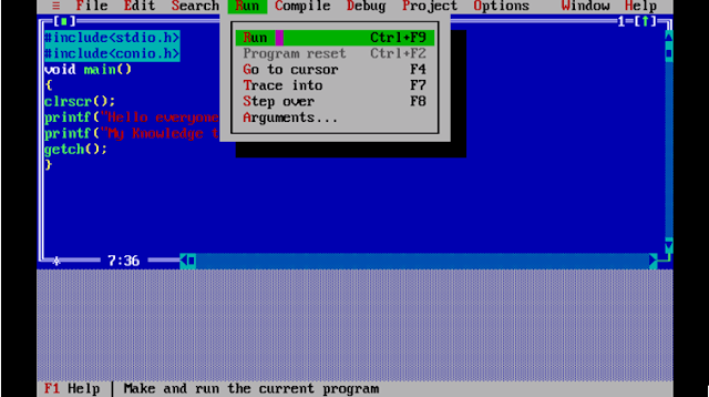 Download Turbo C++ for windows 7, 8 and 10 (32-64 bit), my knowledge to you dude, turbo c++, download turbo c++, turbo C download, how to use turbo C++, learn how to use turbo c, first program of turbo c++