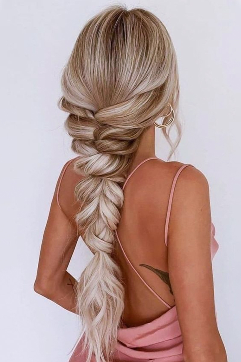 fishtal braid with hair extensions