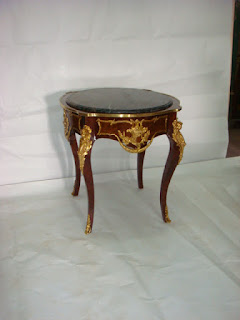 French style table center with marble with copper artcrafts 