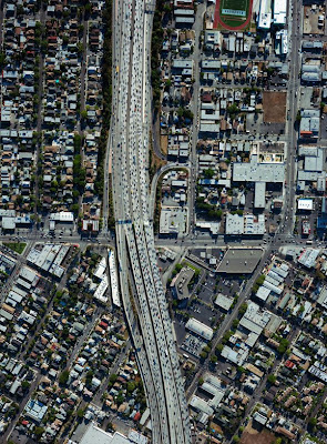 Traffic in Los Angeles seen from above