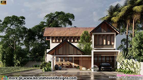 3500 sq-ft 4 BHK Kerala traditional house