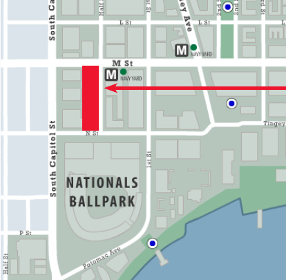 map:  Washington Nationals ballpark retail space