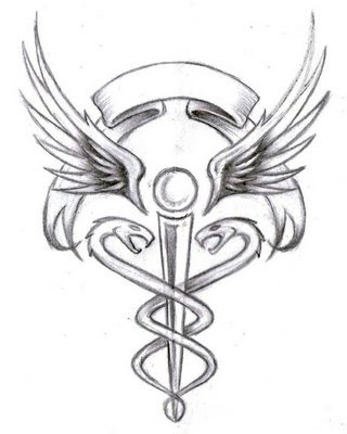 caduceus tattoos · http:/yronphelanhector.blogspot.com