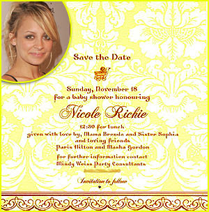 Baby Shower Invitations  Pictures on Blog Celebrity News And Gossip  Nicole Richie S Baby Shower Invitation