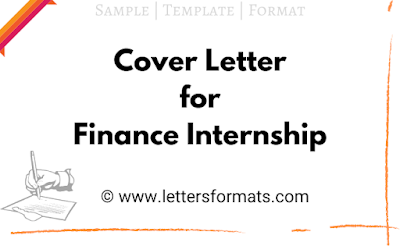 Cover Letter for Finance Internship with No Experience