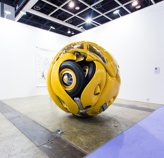 Volkswagen Beetle Formed Into A Perfect Sphere Car Sculpture