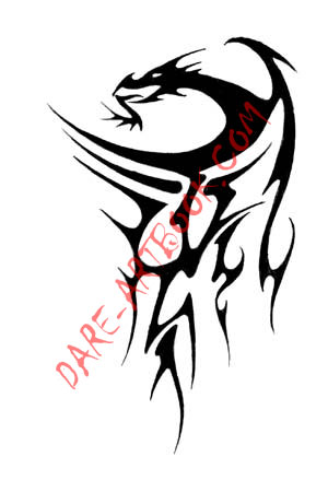 tribal tattoo dragon. dragon tribal tattoos.