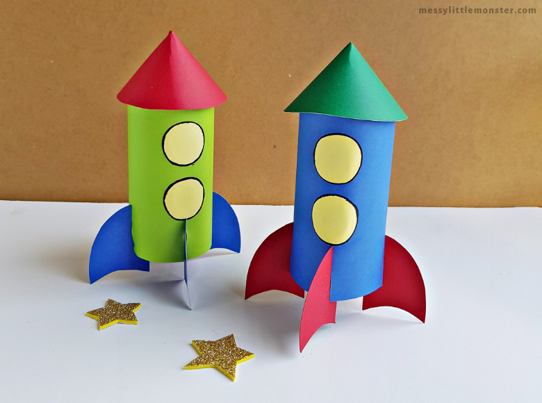rocket craft for kids - transportation activities for preschoolers