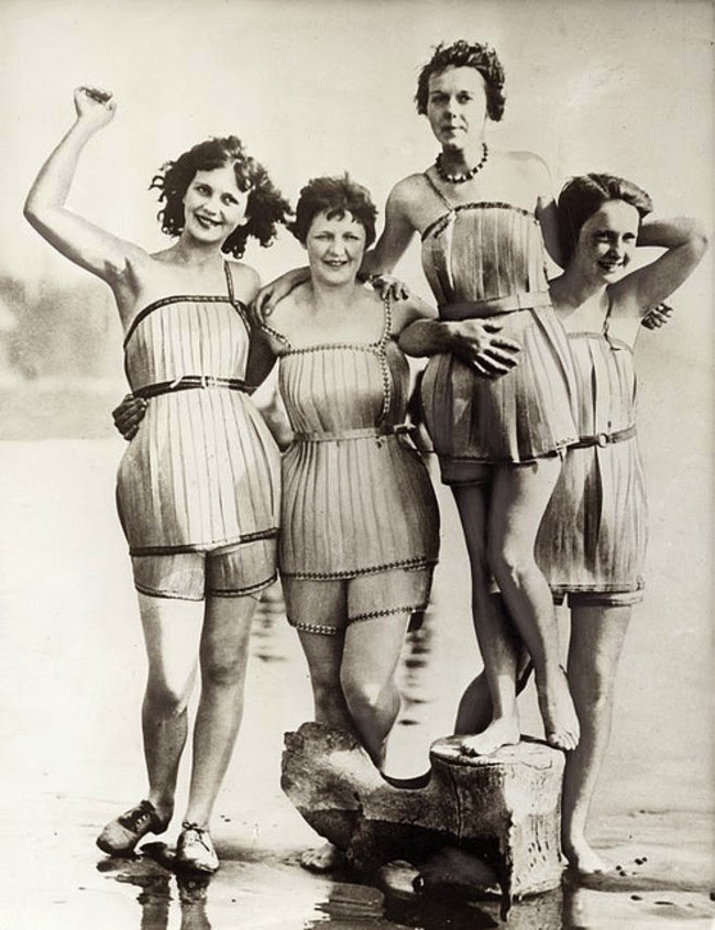 24 Rare Historical Photos That Will Leave You Speechless - Wooden bathing suits made in 1929 that were supposed to make you more buoyant.