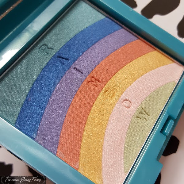 close up of No7 RAINBOW inspired eyeshadow compact