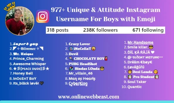 Attitude Usernames for Boys