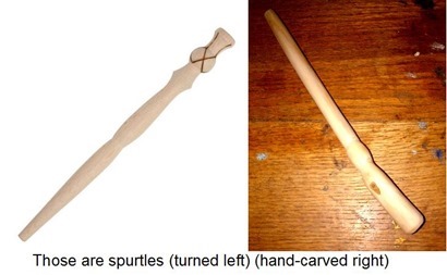 Those are spurtles (turned left) (hand-carved right)