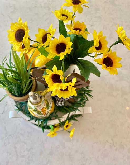 Summertime Tiered Tray With Lemons