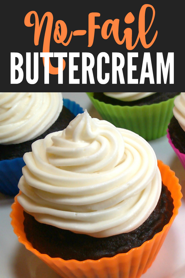 No-Fail Buttercream Frosting! A foolproof buttercream frosting recipe with one box powdered sugar, one stick of butter and almost no measuring! Flavor with your favorite extract such as vanilla, almond, lemon, coconut or peppermint!