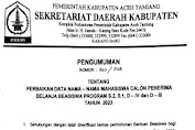 Revisi Data Mahasiswa Calon Penerima Beasiswa Aceh Tamiang Tahun 2023
