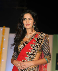 Katrina Kaif hot and sexy in red saree photo at Nakshatra Vivaah collection launch