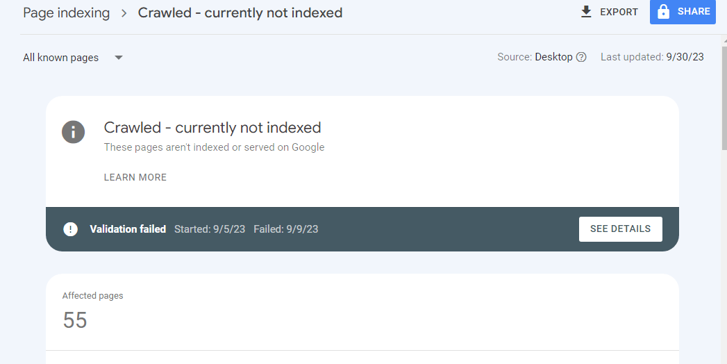 how to fix the "Crawled - currently not indexed" issue: